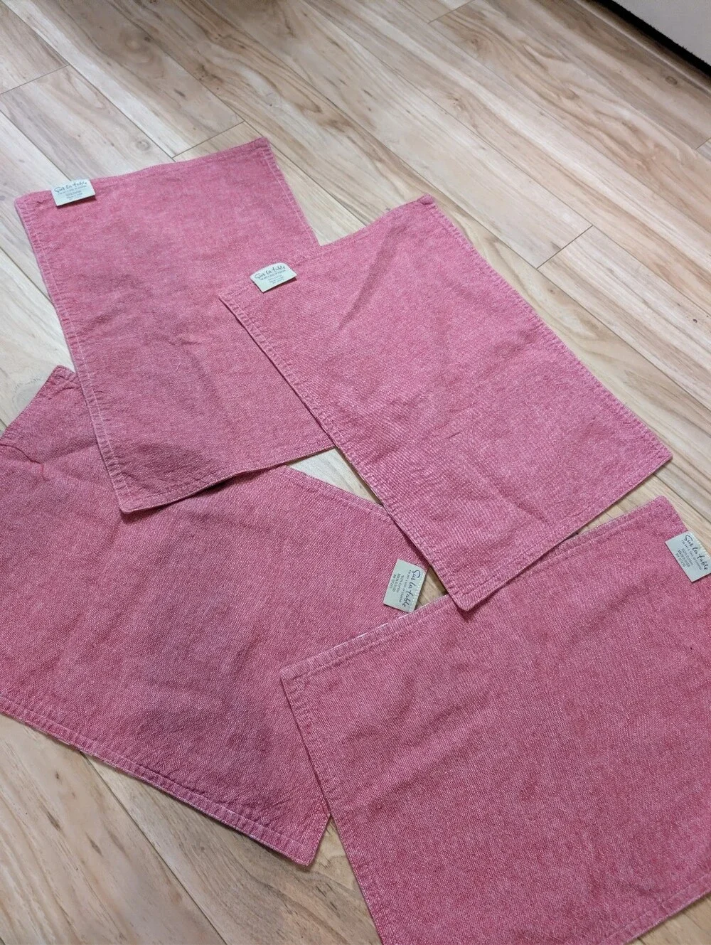 Sur La Table Reversible Placemats Red Gingham Set 4